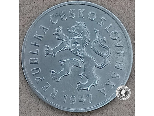 2 koruna - Česko-Slovensko - 1947