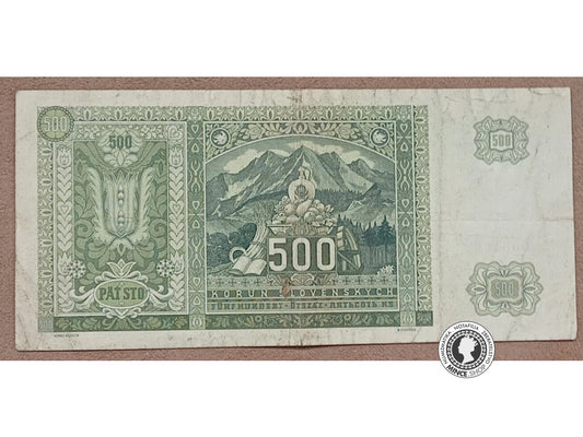 500 Korún koľkovaných - 1941 - Slovenský Štát / ČSR