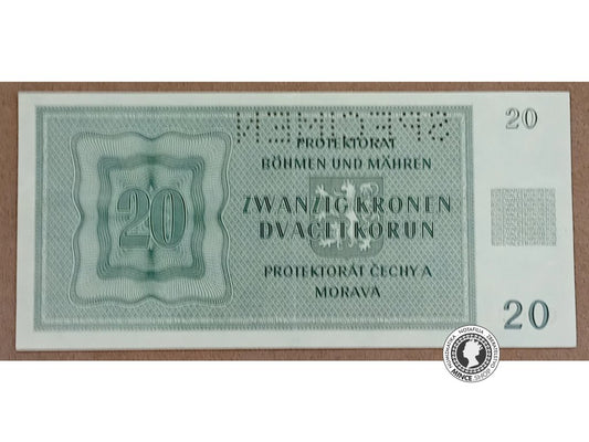 20 Koruna - 1944 - Protektorát Čechy a Morava