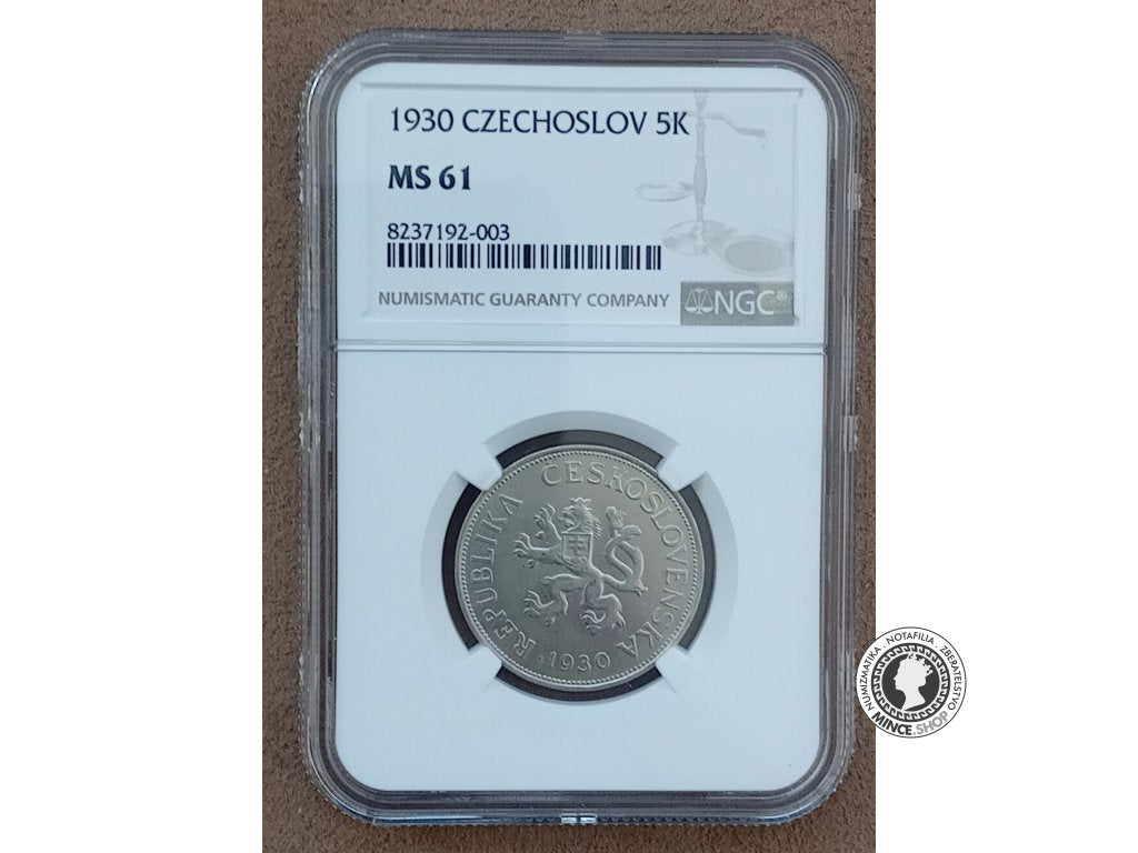 5.koruna - 1.ČSR - 1930 - kvalita MS 61