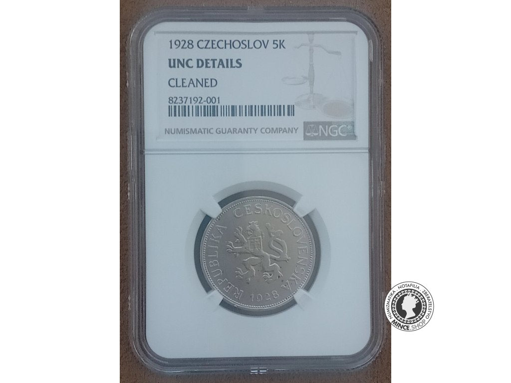 5.koruna - 1.ČSR - 1928 - UNC