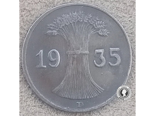 1 reichspfennig - Nemecko - Weimarská Republika / Tretia Ríša - 1935 D