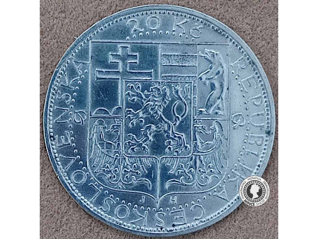 20.koruna - 1.ČSR - 1937 - úmrtie prezidenta T.G.Masaryka