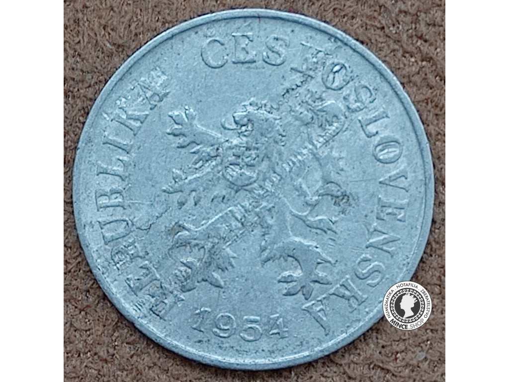 5 halier - Česko-Slovensko - 1954