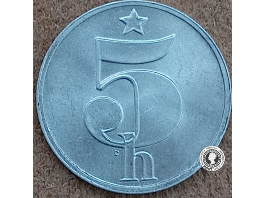 5 halier - Česko-Slovensko - 1977