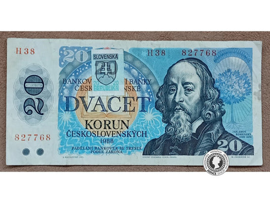 20 Korún koľkovaných - 1988 - ČSSR / Slovensko