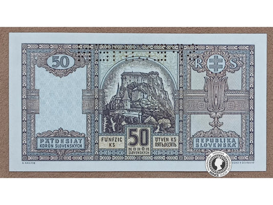 50 Korún - SPECIMEN- 1940 - Slovenský Štát