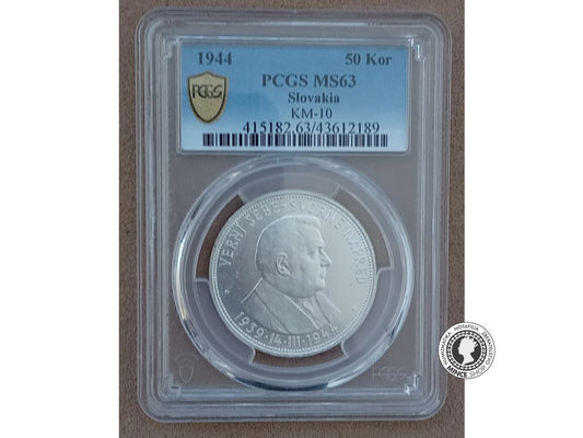 50 koruna - Slovenský Štát - 1944 - Dr. Jozef Tiso - kvalita MS 63