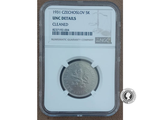 5.koruna - 1.ČSR - 1929 - kvalita AU 55