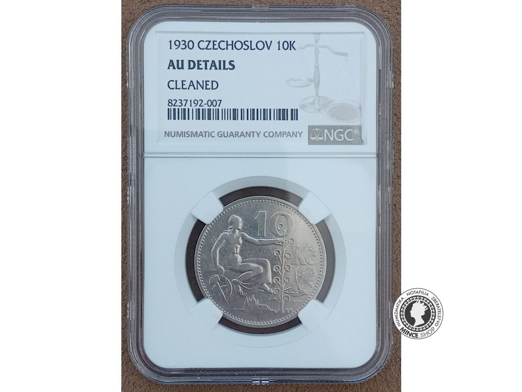 10.koruna - 1.ČSR - 1930 - kvalita AU DETAILS