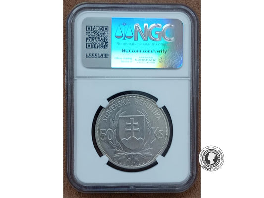 50 koruna - Slovenský Štát - 1944 - Dr. Jozef Tiso - kvalita AU DETAILS