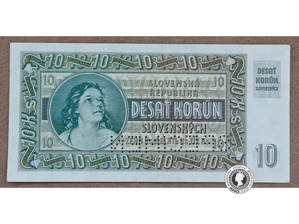 10 Korún - 1939 - Slovenský Štát - SPECIMEN