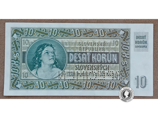 10 Korún - 1939 - Slovenský Štát - SPECIMEN