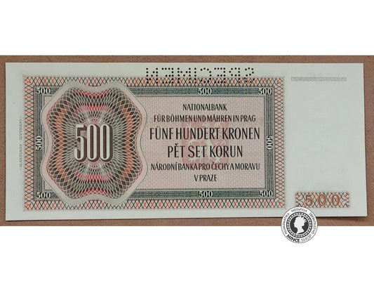 500 Korún - 1942 - Protektorát Čechy a Morava - UNC