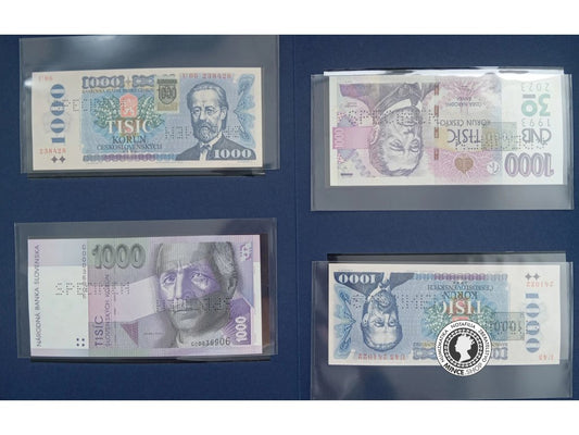 30.rokov menovej odluky - zavedenie slovenskej a českej meny 1993 - 1000.korún - sada