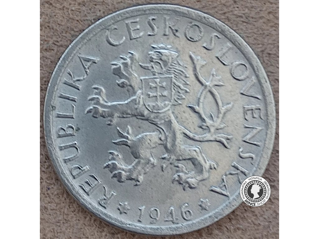 1 koruna - Česko-Slovensko - 1946