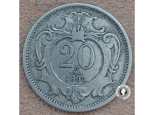 20 halier - Rakúsko-Uhorsko - 1893