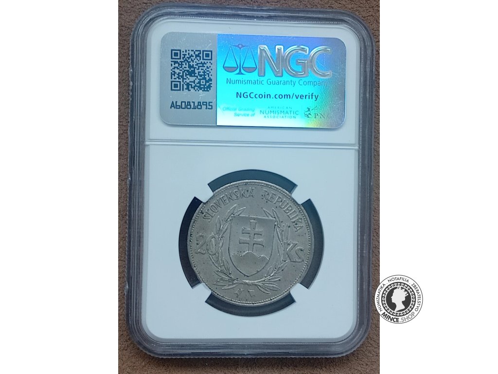 20 koruna - Slovenský Štát - 1939 - Dr. Jozef Tiso - kvalita AU 58